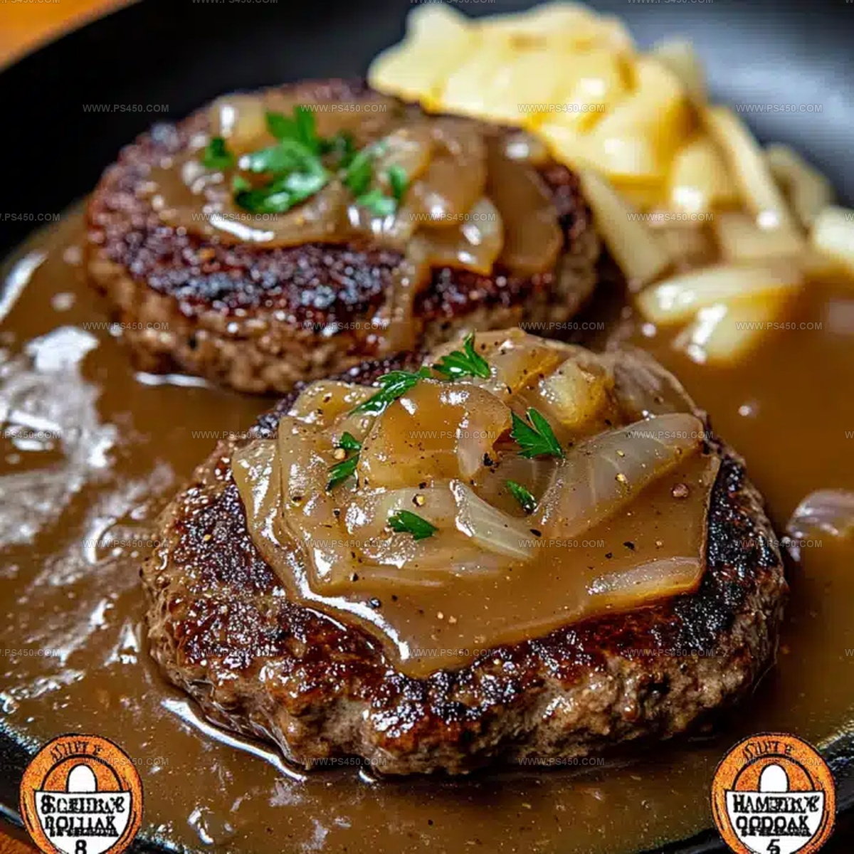 2843698 Ideal Hamburger Steaks With Onion Gravy Recipe